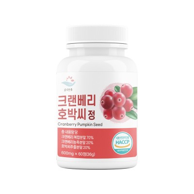 순수한줌 크랜베리 호박씨 정 600mg x 60정