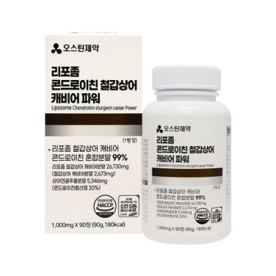 오스틴제약 리포좀 콘드로이친 철갑상어 캐비어 파워 1000mg x 90정